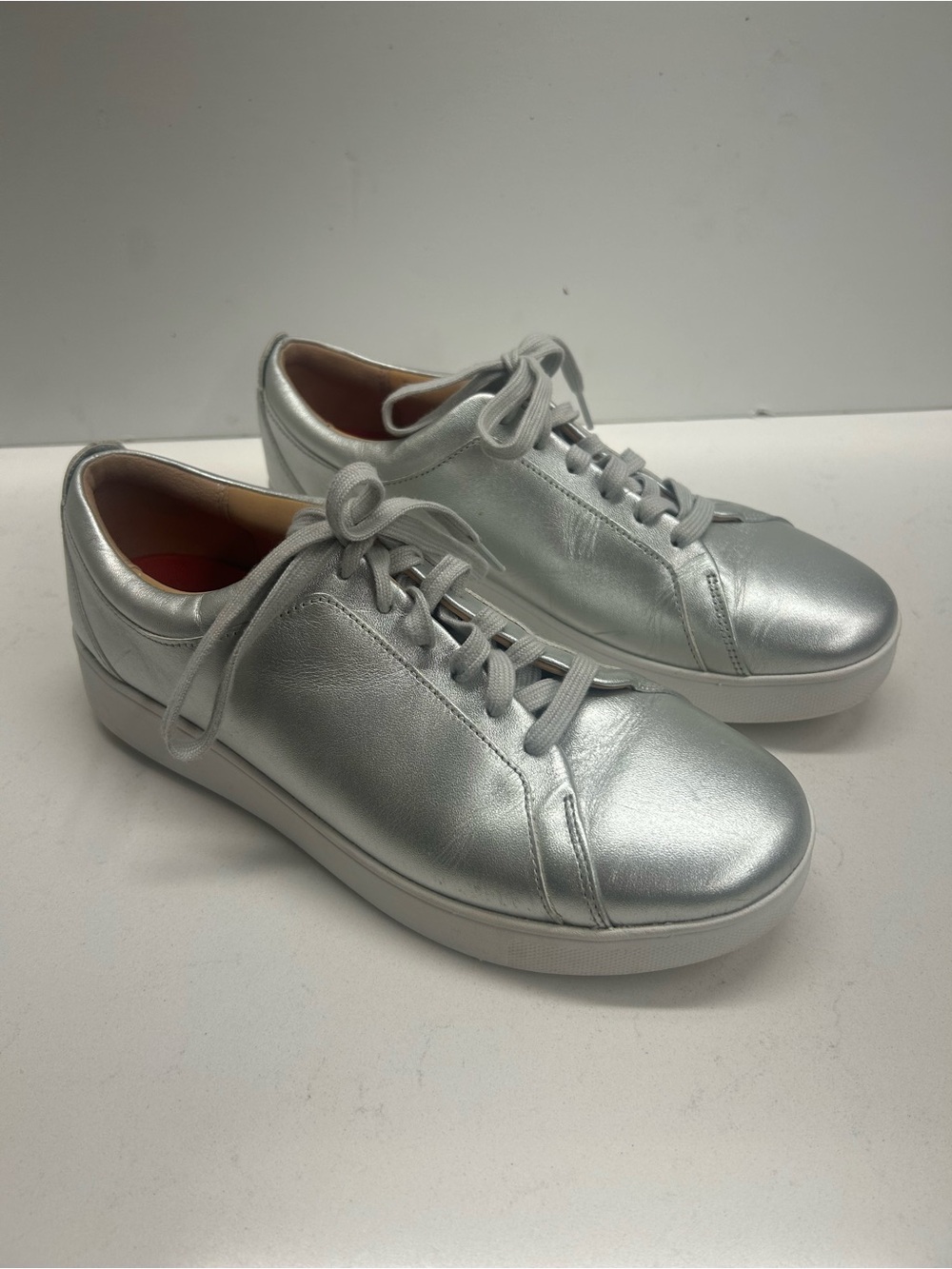 Flip Flop Rally Women's Metallic Silver Casual Sneakers Size 8